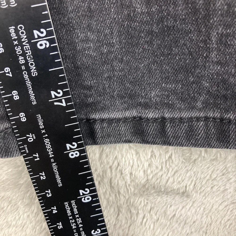 Levis 514 Straight‎ Fit Jeans Mens 34x29 (34x28) Faded Black Denim Pants